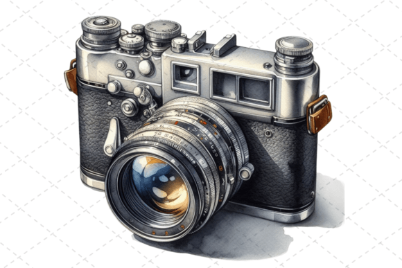 Download RetroSnap Watercolor Vintage Camera Art - Vintage camera Collection