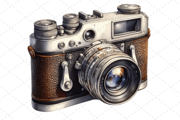 Download RetroSnap Watercolor Vintage Camera Art - Vintage camera Collection