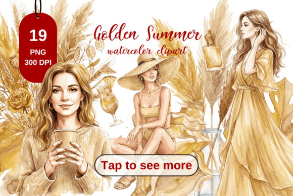 Download Golden Summer Watercolor Clipart, PNG - Summer watercolor Collection