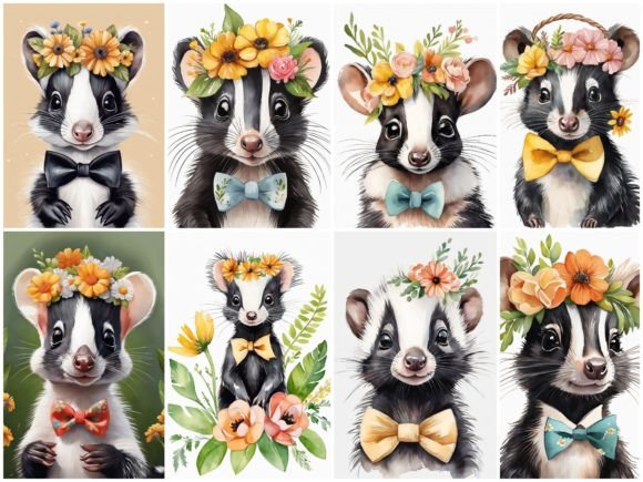 Download 32 Images Baby Skunk Flower Crown Bowtie - Flower crown Collection