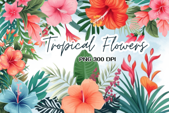 Download Tropical Flowers Summer Watercolor PNG - Summer watercolor Collection