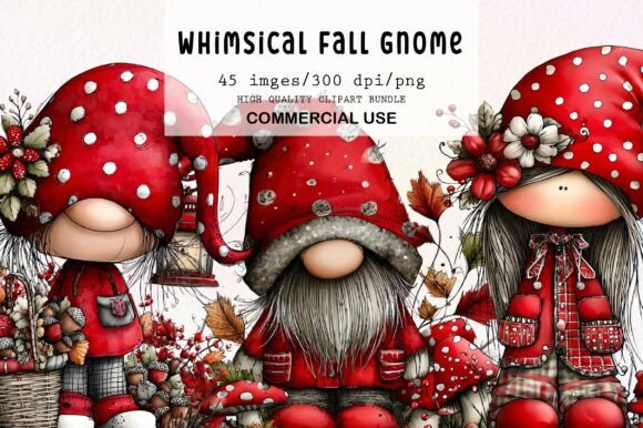 Download Whimsical Fall Gnome Clipart - Gnome clipart Collection