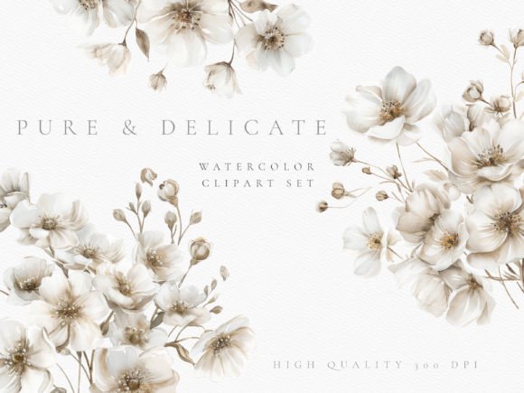 Download White Rustic Wedding Flower Clipart Set - Wedding flower Collection