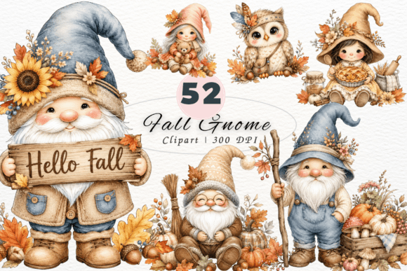 Download Fall Gnome Clipart PNG, Thanksgiving PNG - Gnome clipart Collection