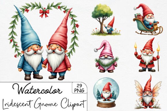 Download Lridescent Christmas Cute Gnome Clipart - Gnome clipart Collection