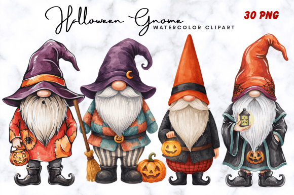 Download Halloween Gnome Clipart Bundle - Gnome clipart Collection