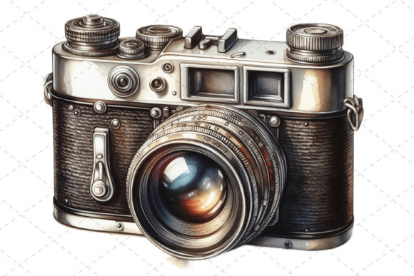 Download RetroSnap Watercolor Vintage Camera Art - Vintage camera Collection