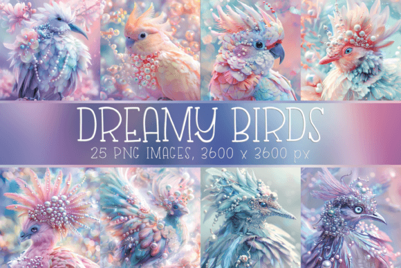 Download Dreamy Pastel Exotic Bird Digital Papers - Exotic bird Collection