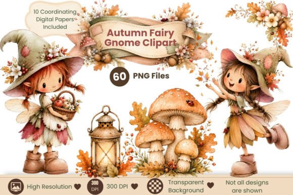Download Autumn Fairy Gnome Clipart Bundle - Gnome clipart Collection