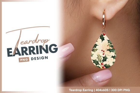 Download Watercolor Holly Berries Teardrop Earrin - Watercolor holly berries Collection