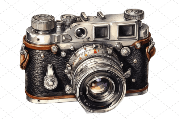 Download RetroSnap Watercolor Vintage Camera Art - Vintage camera Collection